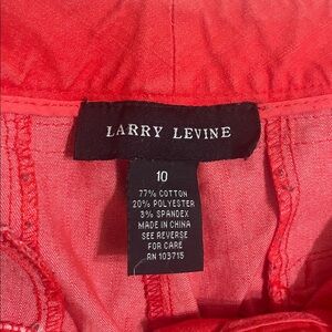 Larry Levine Women's Red Ankle Pants